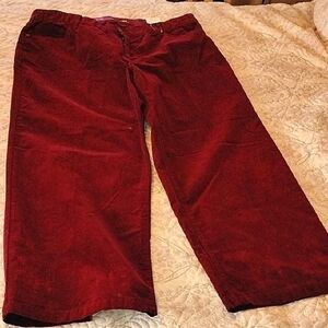St. John's Bay Woman's Autumn Burgundy Wide Leg High-rise Pants, Size: 24W, NWT